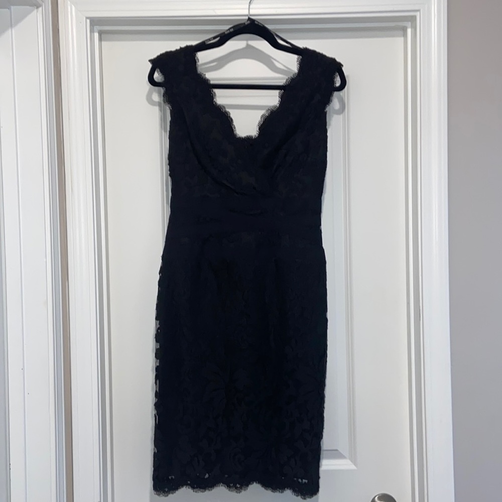 Tadashi Shoji Black Lace Midi Dress